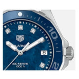 Buy Shop Tag Heuer Aquaracer Quartz Mother of Pearl Blue Dial Blue NATO Strap Watch for Women - WAY131L.FT6091 USA Online