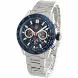 Buy Shop Tag Heuer Carrera Chronograph Blue Dial Silver Steel Strap Watch for Men - CBG2A11.BA0654 USA Online