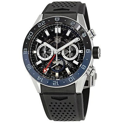 Buy Shop Tag Heuer Carrera Automatic Chronograph Steel & Ceramic Black Dial Black Rubber Strap Watch for Men - CBG2A1Z.FT6157 USA Online