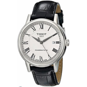 Buy Shop Tissot Carson Powermatic 80 White Dial Black Leather Strap Watch For Men - T085.407.16.013.00 USA Online