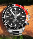 Buy Shop Tissot Seastar 1000 Chronograph Black Dial Silver Steel Strap Watch For Men - T120.417.11.051.01 USA Online