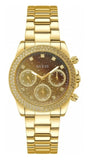 Guess Sol Chronograph Gold Dial Gold Steel Strap Watch For Women - GW0483L2