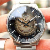 Mido Commander Automatic Gradient Black Dial Silver Steel Strap Watch For Men - M021.407.11.411.00