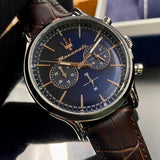 Buy Shop Maserati Epoca Chronograph Blue Dial Brown Leather Strap Watch For Men - R8871618014 USA Online