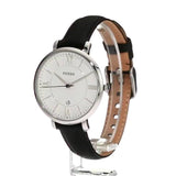 Buy Shop Fossil Jacqueline Quartz White Dial Black Leather Strap Watch for Women - ES3972 USA Online
