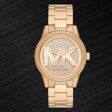 Buy Shop Michael Kors Ritz Pave Crystals Gold Dial Gold Steel Strap Watch for Women - MK6862 USA Online