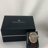 Buy Shop Maserati Triconic Chronograph Grey Dial Brown Leather Strap Watch For Men - R8871639003 USA Online