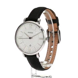 Fossil Jacqueline Quartz White Dial Black Leather Strap Watch for Women - ES3972