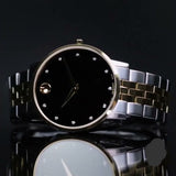 Buy Shop Movado Museum Classic Diamonds Black Dial Two Tone Steel Strap Watch for Men - 0607202 USA Online
