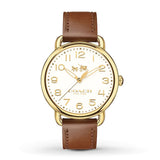 Buy Shop Coach Delancey White Dial Brown Leather Strap Watch for Women - 14502715 USA Online