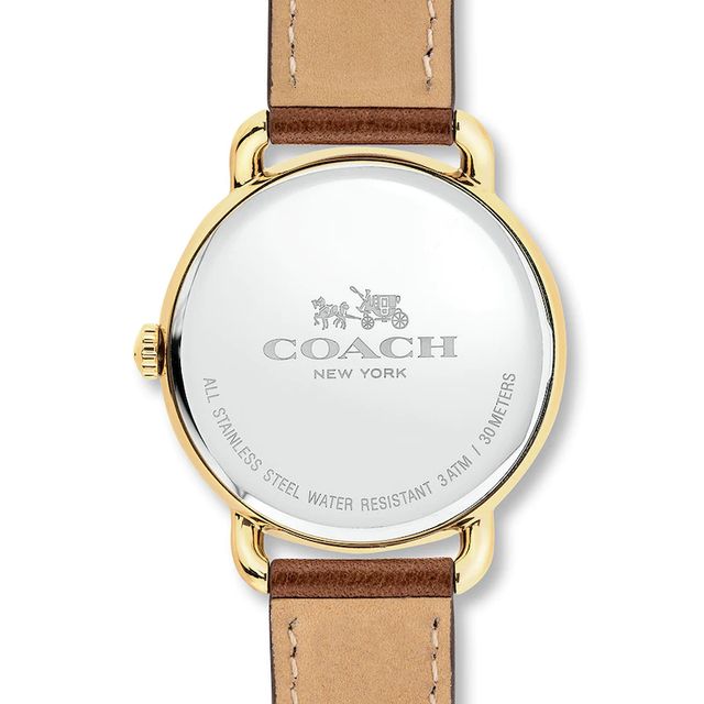 Buy Shop Coach Delancey White Dial Brown Leather Strap Watch for Women - 14502715 USA Online