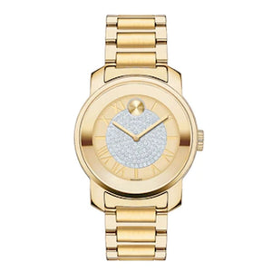 Buy Shop Movado Bold Pave Gold Dial Gold Steel Strap Watch For Women - 3600255 USA Online