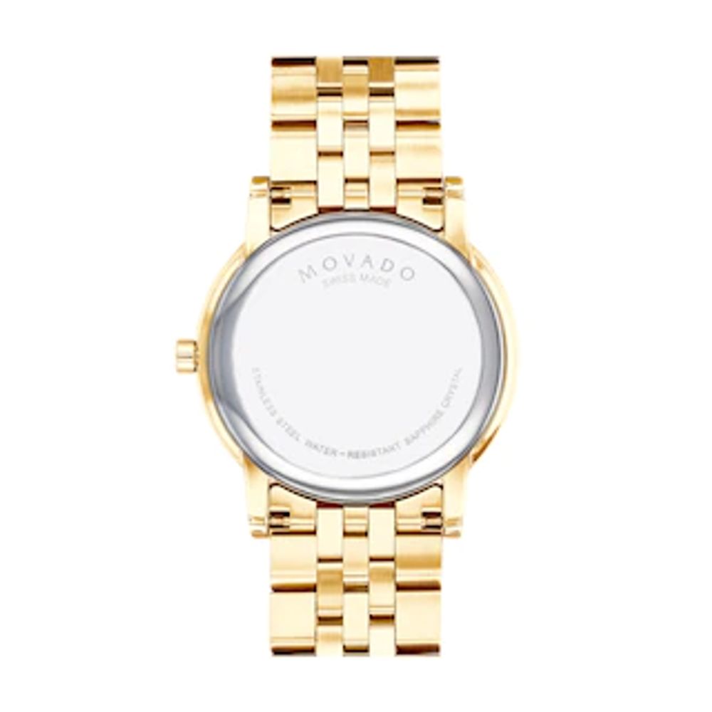 Buy Shop Movado Museum Black Dial Gold Steel Strap Watch For Men - 606997 USA Online
