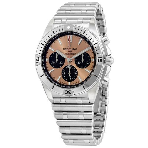 Buy Shop Breitling Chronomat B01 42 Brown Dial Silver Steel Strap Watch for Men - AB0134101K1A1 USA Online
