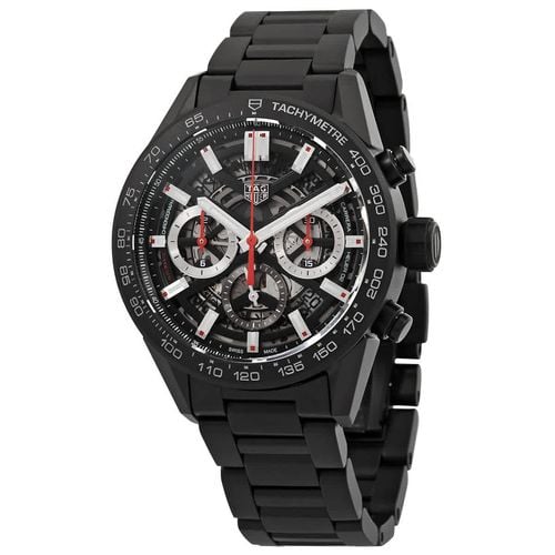 Buy Shop Tag Heuer Carrera Automatic Chronograph Black Dial Black Steel Strap Watch for Men - CBG2090.BH0661 USA Online