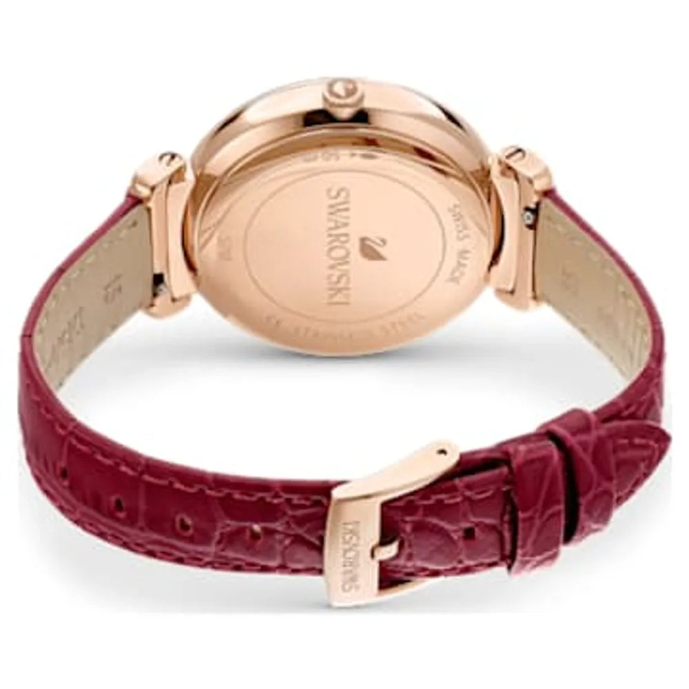 Buy Shop Swarovski Passage Moon Phase Red Dial Red Leather Strap Watch for Women - 5613323 USA Online