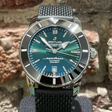 Buy Shop Breitling Superocean Heritage B20 Automatic 46 Green Dial Black Mesh Bracelet Watch for Men - AB2020121L1S1 USA Online