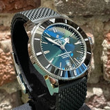 Buy Shop Breitling Superocean Heritage B20 Automatic 46 Green Dial Black Mesh Bracelet Watch for Men - AB2020121L1S1 USA Online