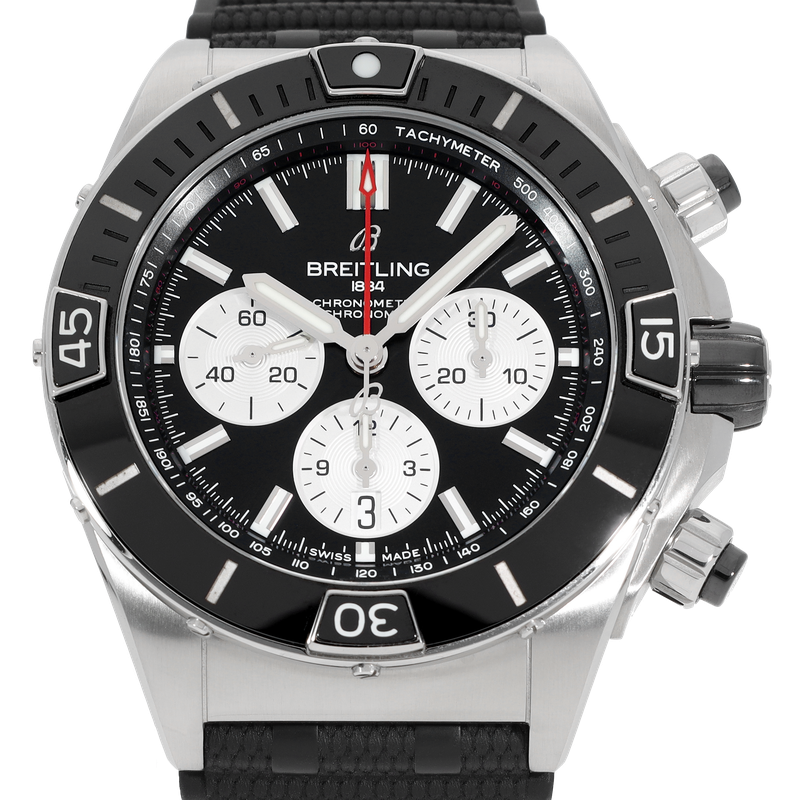 Buy Shop Breitling Super Chronomat B01 44 Black Dial Black Rubber Strap Watch for Men - AB0136251B1S1 USA Online