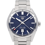 Buy Shop Tag Heuer Carrera Twin Time Blue Dial Silver Steel Strap Watch for Men - WBN201A.BA0640 USA Online