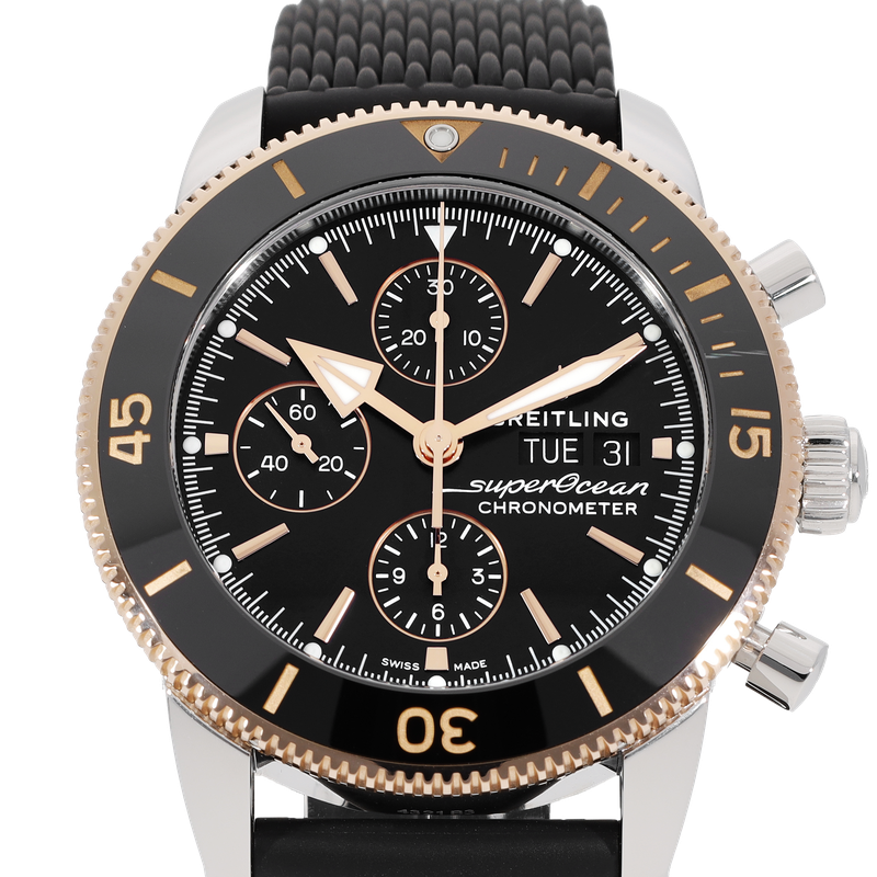 Buy Shop Breitling Superocean Heritage Chronograph 44 Black Dial Black Mesh Bracelet Watch for Men - U13313121B1S1 USA Online