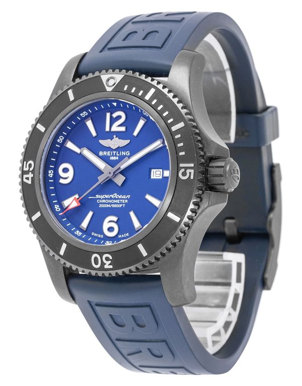 Buy Shop Breitling Superocean Automatic 46mm Blue Dial Blue Rubber Strap Watch for Men - M17368D71C1S1 USA Online