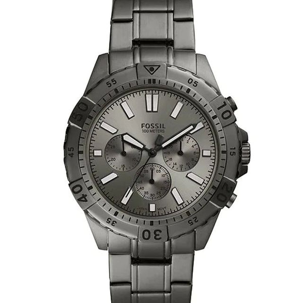 Buy Shop Fossil Garrett Chronograph Grey Dial Grey Steel Strap Watch for Men - FS5621 USA Online