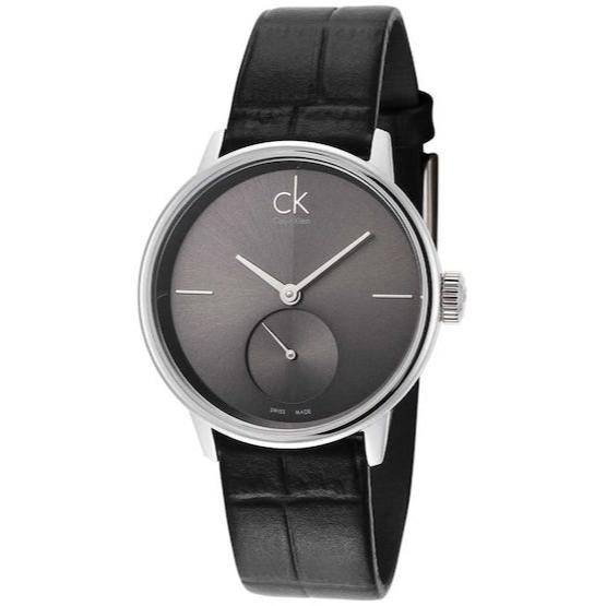 Buy Shop Calvin Klein Accent Black Dial Black Leather Strap Watch for Men - K2Y211C3 USA Online
