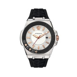Buy Shop Versace Chain Reaction Quartz White Dial Black Rubber Strap Watch for Men - VEDY00219 USA Online