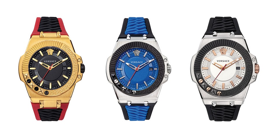 Buy Shop Versace Chain Reaction Quartz White Dial Black Rubber Strap Watch for Men - VEDY00219 USA Online