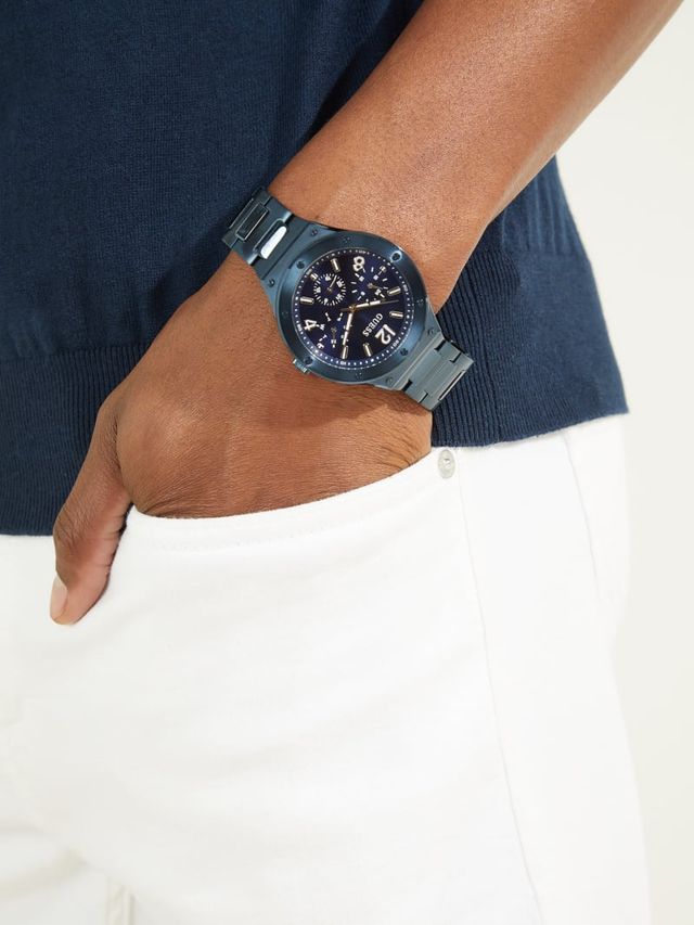 Buy Shop Guess Scope Multifunction Blue Dial Blue Steel Strap Watch for Men - GW0454G4 USA Online