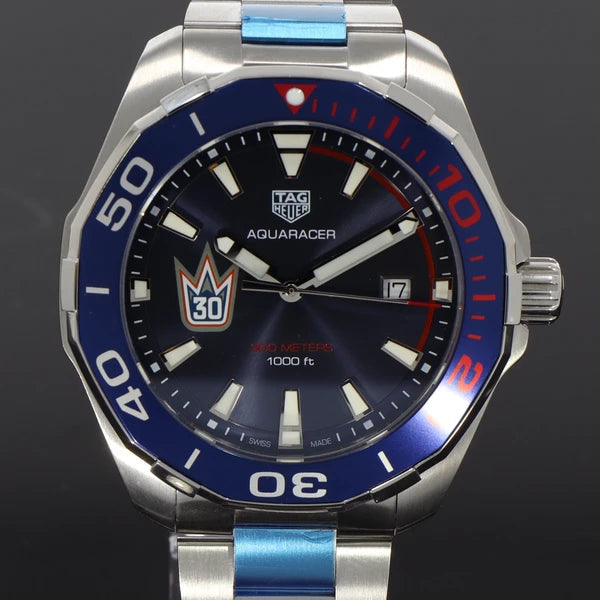 Buy Shop Tag Heuer Aquaracer Henrik Lundqvist Special Edition Blue Dial Silver Steel Strap Watch for Men - WAY101J.BA0746 USA Online