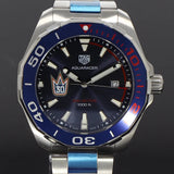 Buy Shop Tag Heuer Aquaracer Henrik Lundqvist Special Edition Blue Dial Silver Steel Strap Watch for Men - WAY101J.BA0746 USA Online