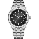 Buy Shop Maurice Lacroix Aikon Date Quartz Black Dial Silver Steel Strap Watch for Men - AI1108-SS002-330-1 USA Online