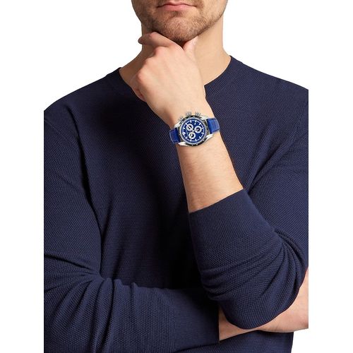 Buy Shop Versace V-Ray Chronograph Quartz Blue Dial Blue Leather Strap Watch for Men - VE2I00721 USA Online