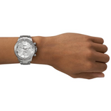 Buy Shop Fossil Bannon Multifunction Chronograph Silver Dial Silver Steel Strap Watch for Men - BQ2490 USA Online