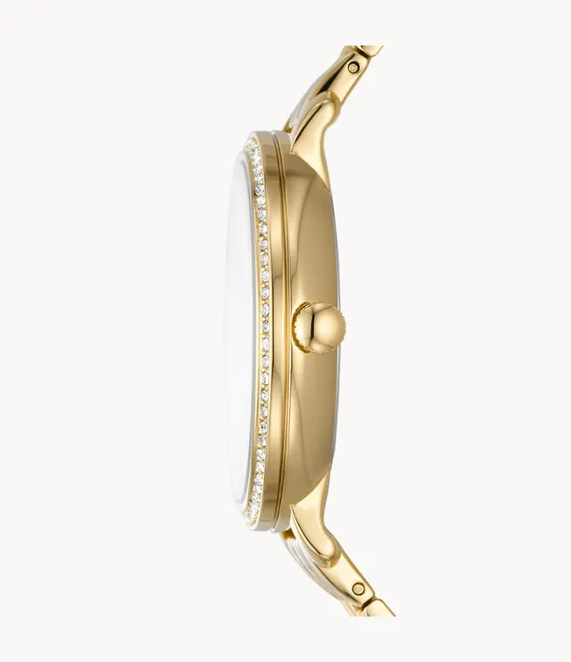 Buy Shop Fossil Virginia White Dial Gold Steel Strap Watch for Women - ES3283 USA Online
