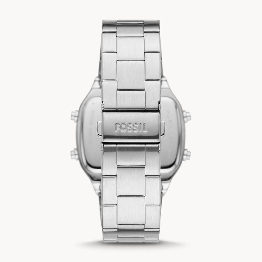 Buy Shop Fossil Retro Digital Silver Dial Silver Steel Strap Watch for Men - FS5844 USA Online