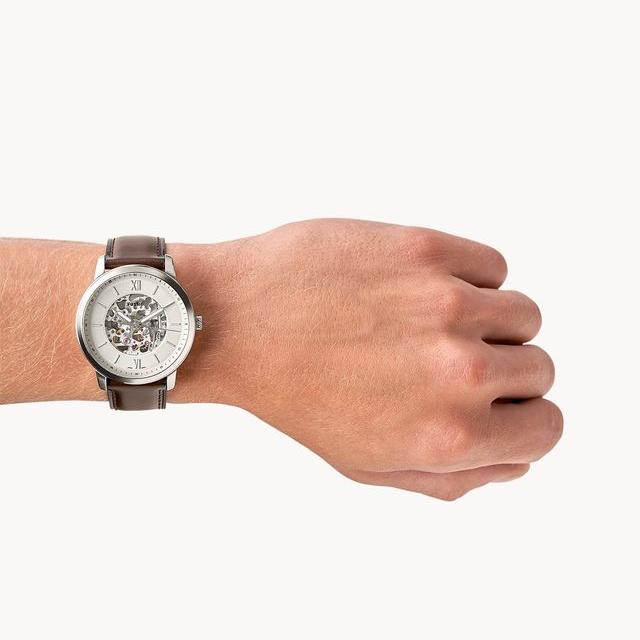 Buy Shop Fossil Neutra Automatic Skeleton White Dial Brown Leather Strap Watch for Men - ME3184 USA Online