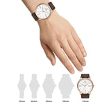 Buy Shop Emporio Armani Minimalist Quartz White Dial Brown Leather Strap Watch For Men - AR11572 USA Online