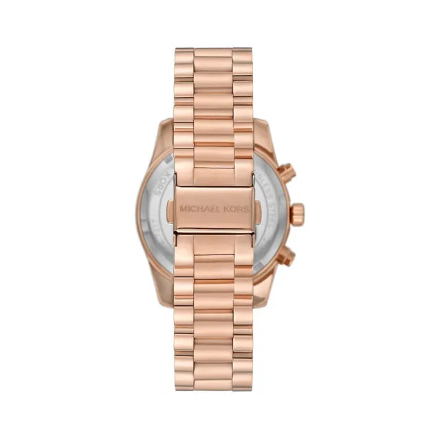 Buy Shop Michael Kors Runway Chronograph Rose Gold Dial Rose Gold Steel Strap Watch For Women - MK7327 USA Online