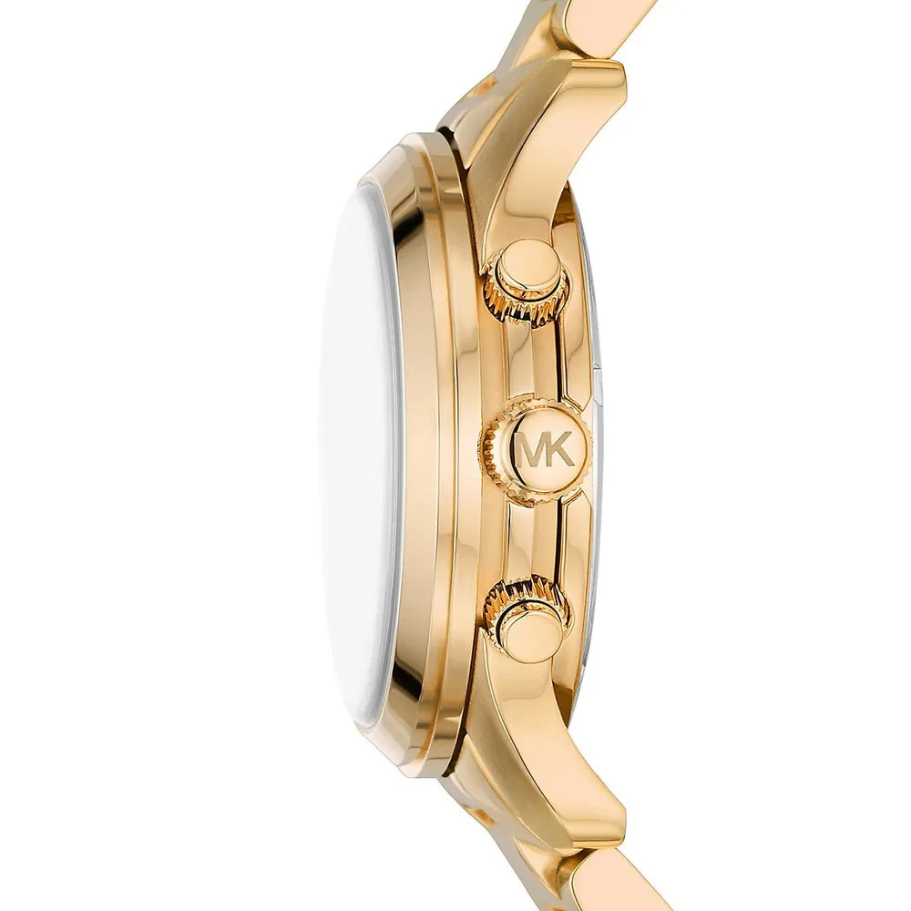 Buy Shop Michael Kors Runway Chronograph Blue Dial Gold Steel Strap Watch For Women - MK7353 USA Online