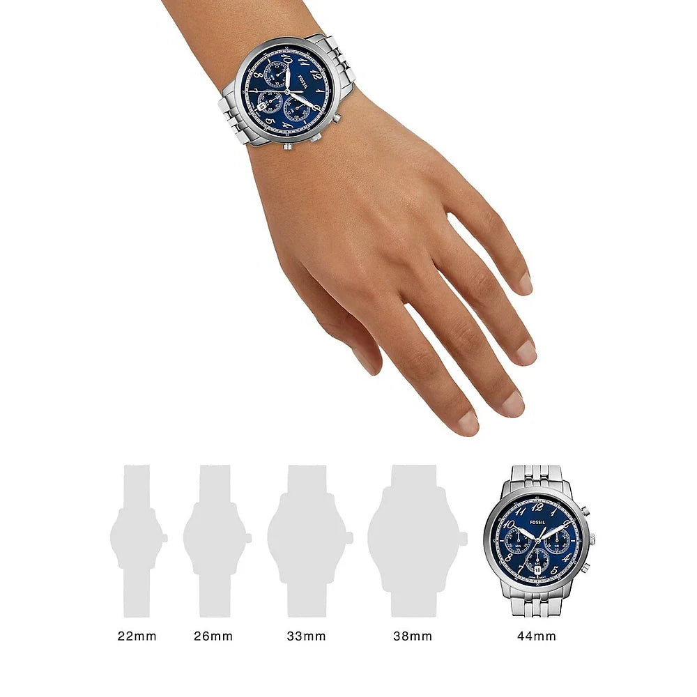 Buy Shop Fossil Neutra Chronograph Blue Dial Silver Steel Strap Watch for Men - FS6025 USA Online