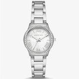 Buy Shop Michael Kors Sage Three-Hand Mother of Pearl White Dial Silver Steel Strap Watch for Women - MK4824 USA Online