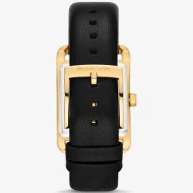 Buy Shop Michael Kors Monroe Three Hand Black Dial Black Leather Strap Watch for Women - MKO1027 USA Online