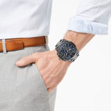 Buy Shop Diesel Mega Chief Chronograph Blue Dial Black Steel Strap Watch For Men - DZ4329 USA Online