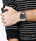 Buy Shop Fossil Grant Sport Chronograph Black Dial Silver Steel Strap Watch for Men - FS5236 USA Online