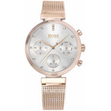 Hugo Boss Flawless White Dial Gold Mesh Bracelet Watch for Women - 1502553