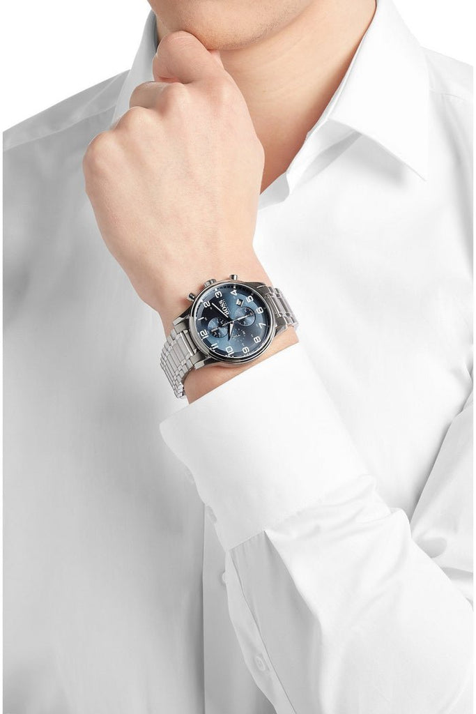 Buy Shop Hugo Boss Aeroliner Blue Dial Silver Steel Strap Watch for Men - 1513183 USA Online