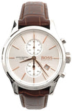 Hugo Boss Jet White Dial Brown Leather Strap Watch for Men - 1513280